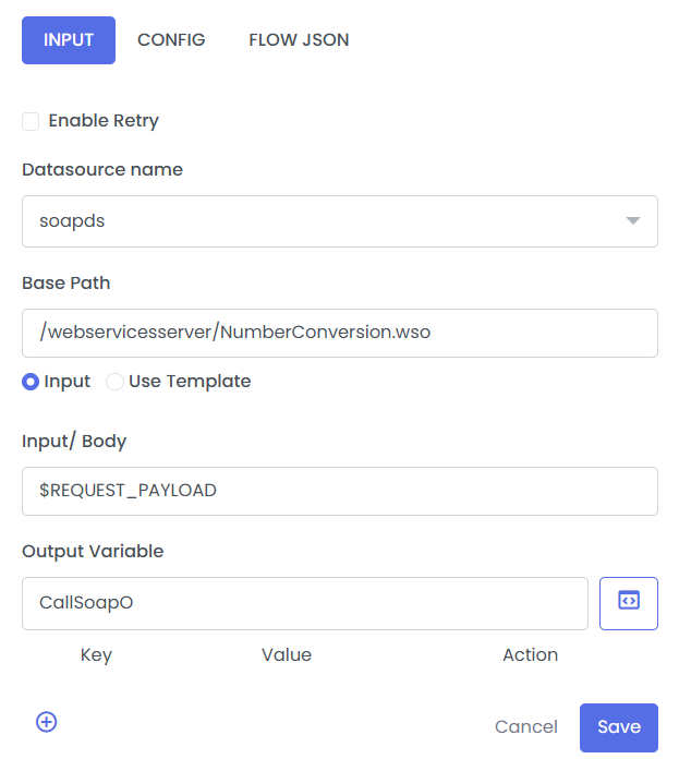 SOAP Connector Configuration with Direct Input